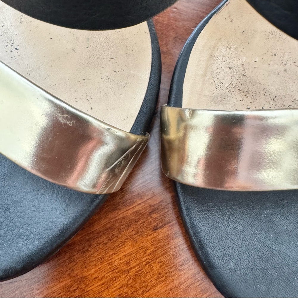 Jimmy Choo Black and Gold Heels - Picture 5 of 9